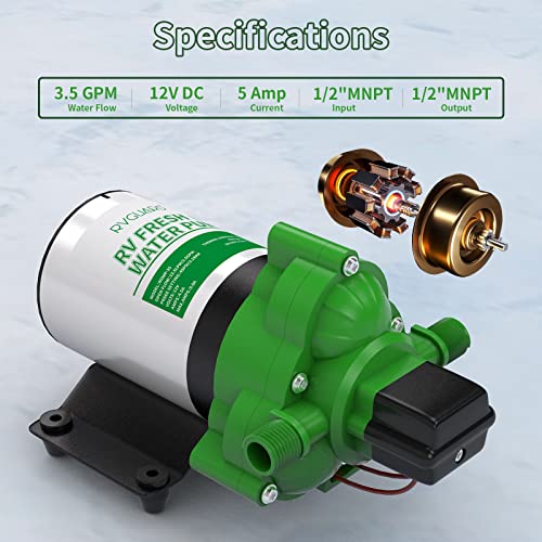 Load image into Gallery viewer, Fresh Water Pump 3.5 GPM with Strainer Filter 12V - RVGUARD
