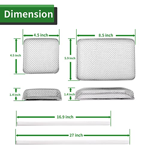 Load image into Gallery viewer, RVGUARD Flying Insect Screen for RV Water Heater Vent Cover 3 Pack (2.8 x 1.3 Inch )(8.5 x 6 x 1.3 Inch) - Dimension-2
