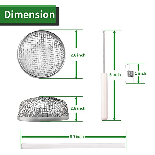 RVGUARD Flying Insect Screen for RV Water Heater Vent Cover 3 Pack (2.8 x 1.3 Inch )(8.5 x 6 x 1.3 Inch) - Dimension
