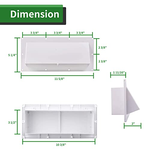 RVGUARD RV Range Hood Exhaust Vent Cover - Dimension