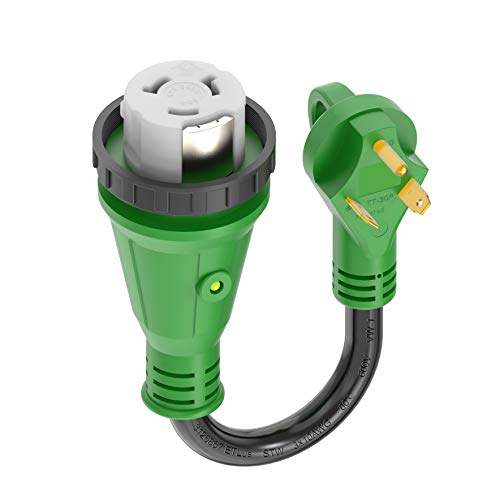 RV Locking Dogbone Adapter 30 Amp Male to 50 Amp Female - RVGUARD