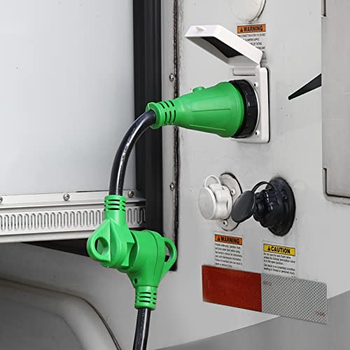 Load image into Gallery viewer, RV Locking Dogbone Adapter 30 Amp Male to 50 Amp Female - RVGUARD
