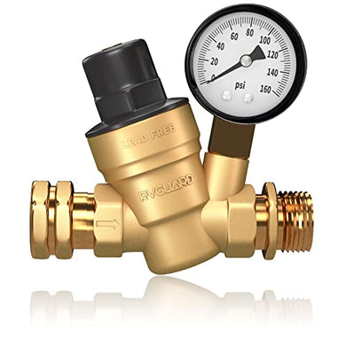 RV Water Pressure Regulator Valve with Inlet Screen Filter - RVGUARD