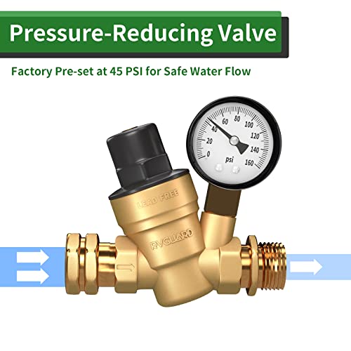 Load image into Gallery viewer, RV Water Pressure Regulator Valve with Inlet Screen Filter - RVGUARD
