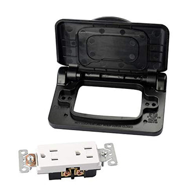 RV Weatherproof Receptacle Cover - Black - RVGUARD