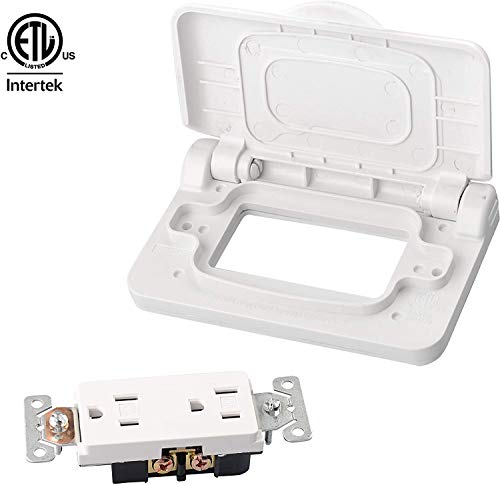 Load image into Gallery viewer, RV Weatherproof Receptacle Cover - White - RVGUARD
