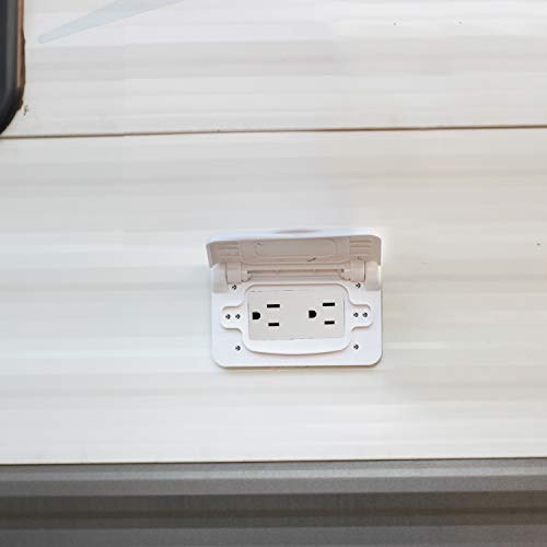 Load image into Gallery viewer, RV Weatherproof Receptacle Cover - White - RVGUARD

