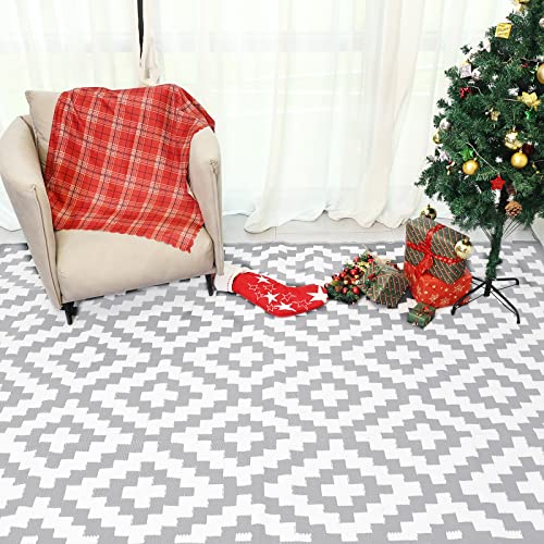 Reversible Outdoor Rugs 5 x 8 Feet - Gray - RVGUARD