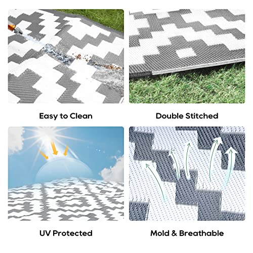 Load image into Gallery viewer, Reversible Outdoor Rugs 5 x 8 Feet - Gray - RVGUARD
