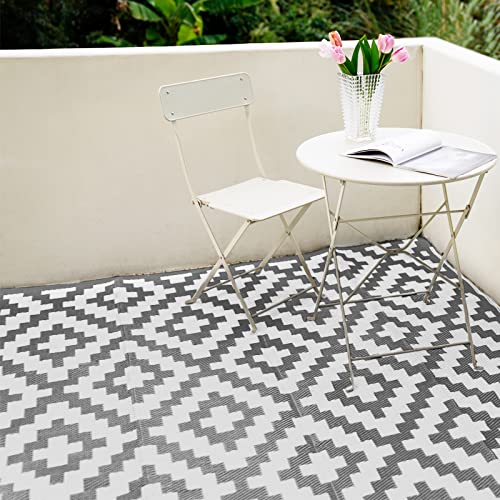 Reversible Outdoor Rugs 5 x 8 Feet - Gray - RVGUARD