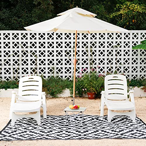 Load image into Gallery viewer, Reversible Outdoor Rugs 6 x 9 Feet - Black - RVGUARD
