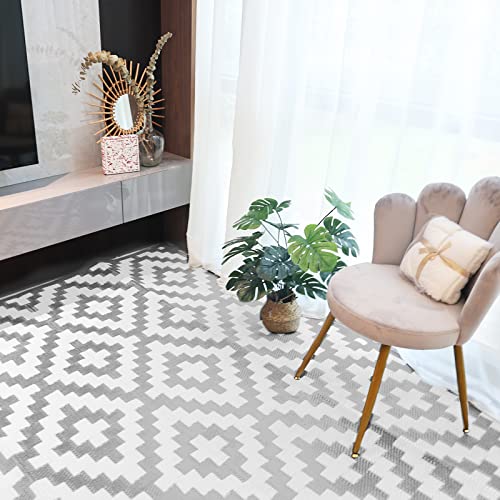 Reversible Outdoor Rugs 6 x 9 Feet - Gray - RVGUARD