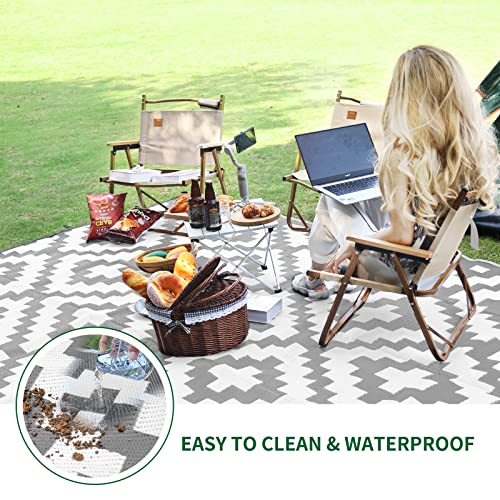 Load image into Gallery viewer, Reversible Outdoor Rugs 6 x 9 Feet - Gray - RVGUARD
