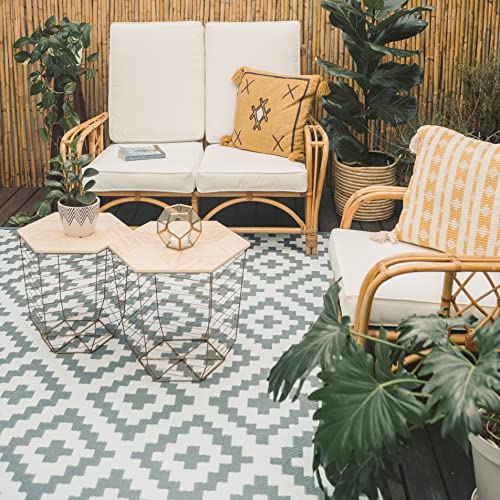 Reversible Outdoor Rugs 9 x 18 Feet - Gray - RVGUARD